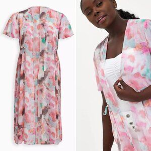Torrid Sheer Chiffon Kimono Duster in Watercolor Tie-Dye Print Womens Size 10